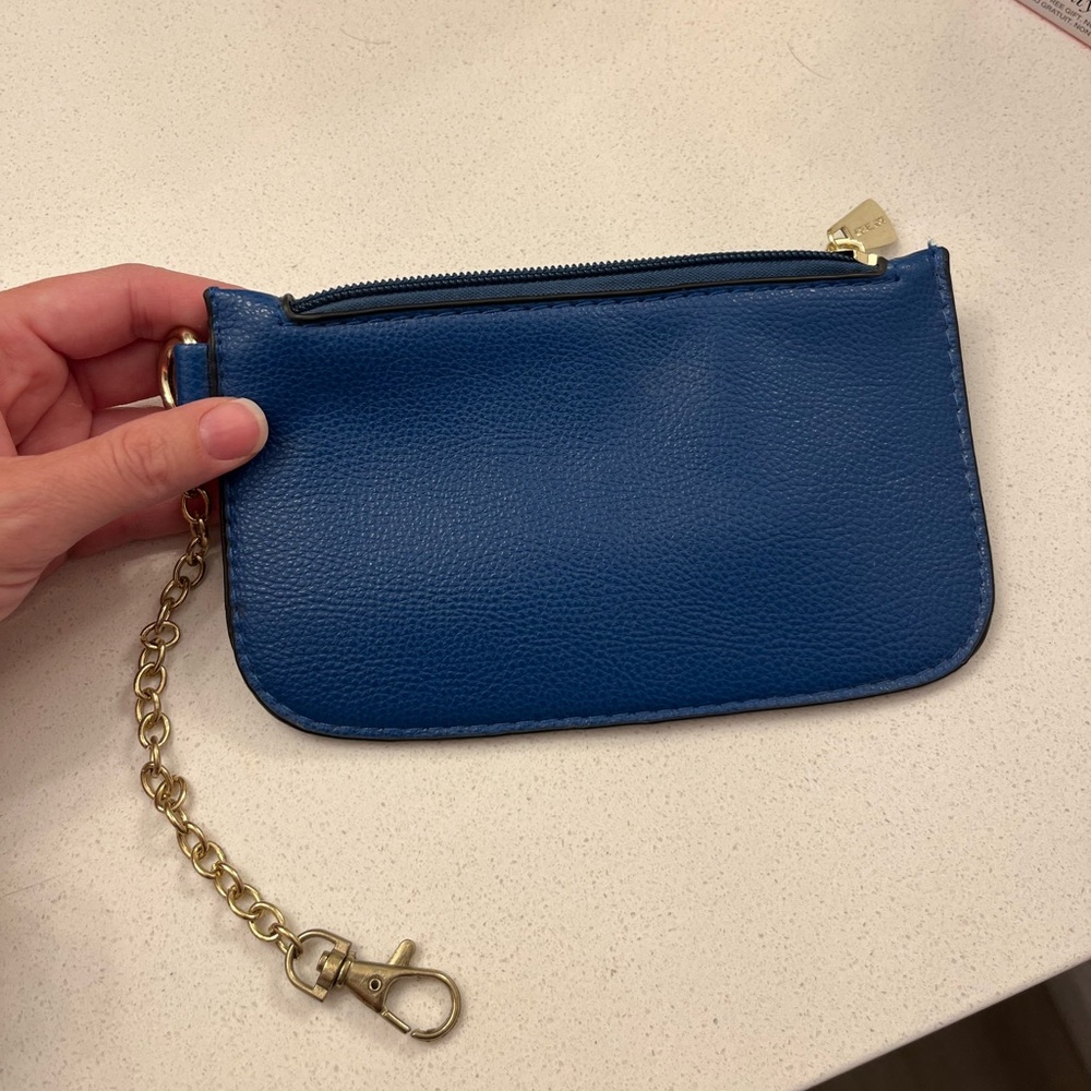 Michael Kors blue leather wristlet